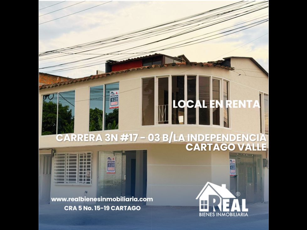 Local en arriendo Valle Del Cauca Cartago La Independencia 40 m2 Habitaciones 0 Baños 1 Garajes 0 Precio $1300000