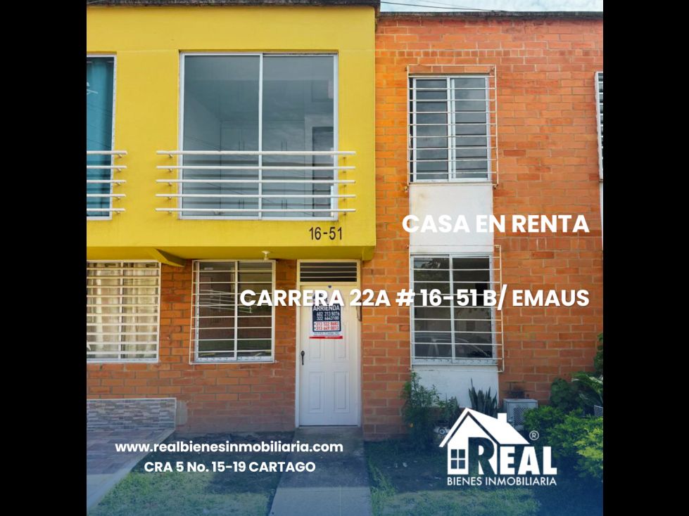 Casa en arriendo Valle Del Cauca Cartago Villa Del Sol 100 m2 Habitaciones 3 Baños 2 Garajes 0 Precio $900000