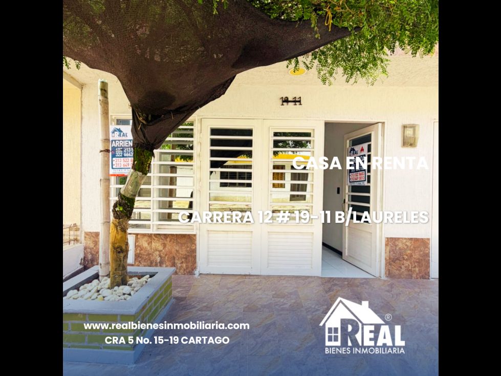 Casa en arriendo Valle Del Cauca Cartago Los Laureles 66 m2 Habitaciones 3 Baños 1 Garajes 1 Precio $850000