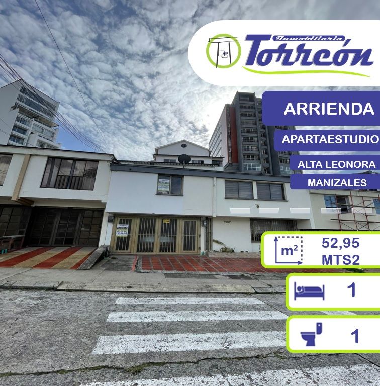 Apartaestudio en arriendo Caldas Manizales Los Rosales 52 m2 Habitaciones 1 Baños 1 Garajes 0 Precio $1200000