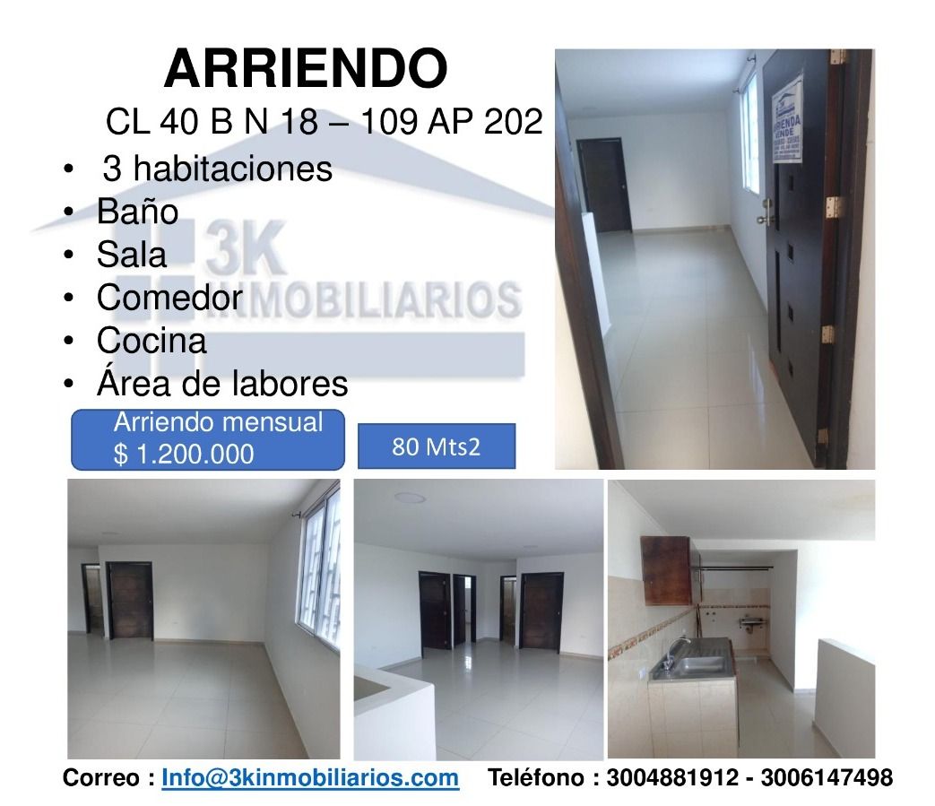 Apartamento en arriendo Atlántico Barranquilla San Jose 80 m2 Habitaciones 3 Baños 1 Garajes 0 Precio $1200000
