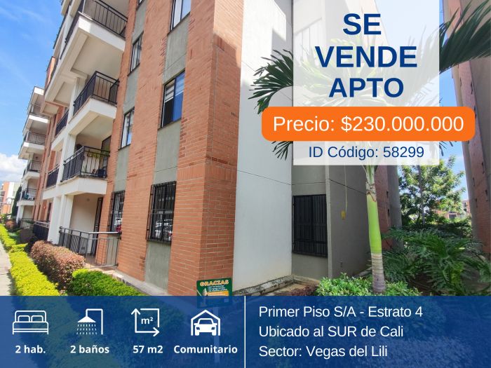 Apartamento en venta Valle Del Cauca Cali Conjunto Residencial Campos Del Bosque 56 m2 Habitaciones 2 Baños 2 Garajes 0 Precio $230000000