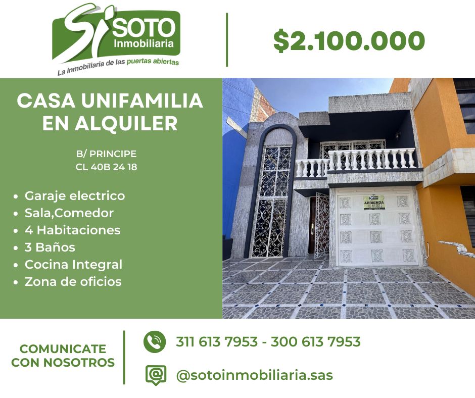 Casa en arriendo Valle Del Cauca Tuluá El Príncipe 32 m2 Habitaciones 4 Baños 3 Garajes 1 Precio $2100000