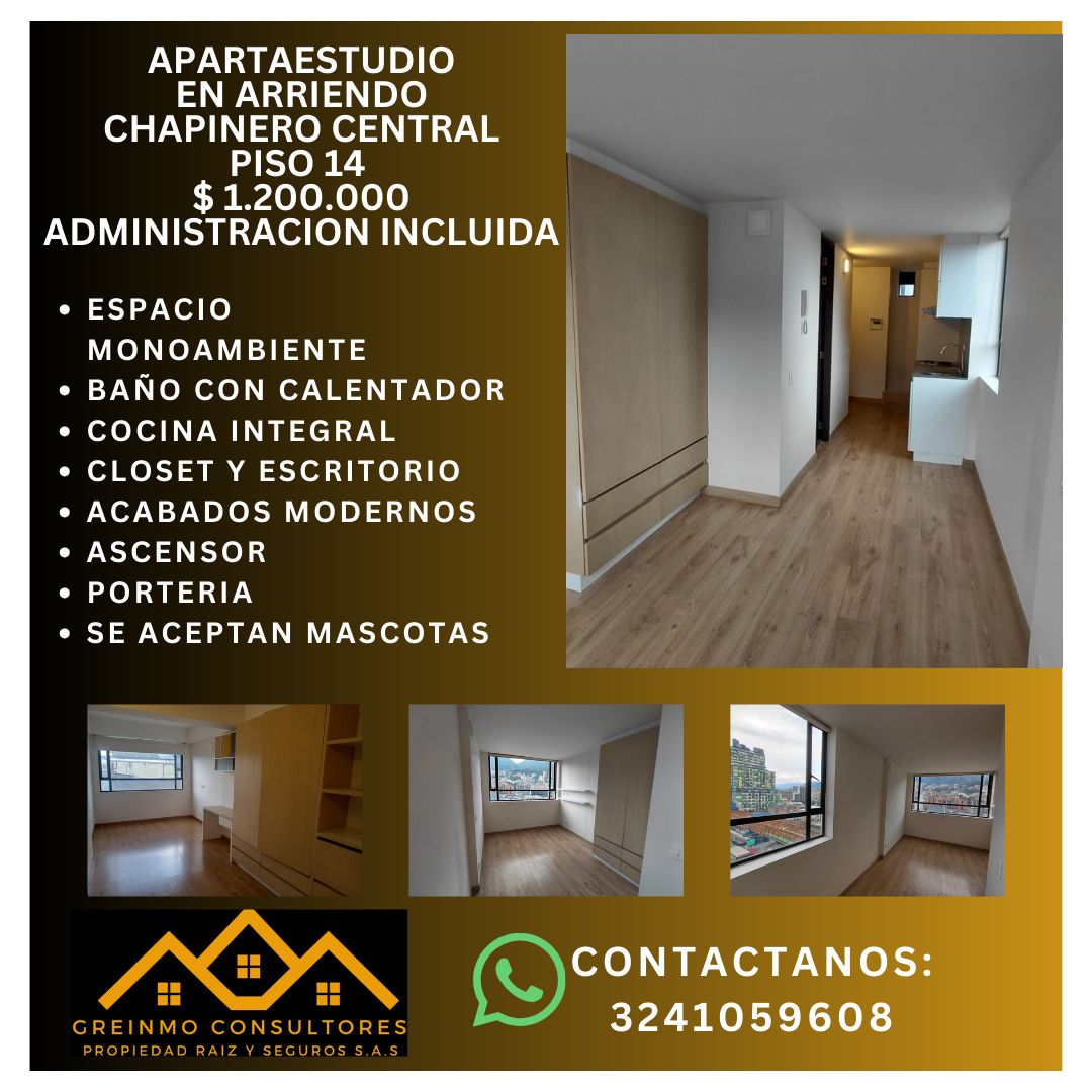 Apartaestudio en arriendo Cundinamarca Bogotá Chapinero Central 22 m2 Habitaciones 1 Baños 1 Garajes 0 Precio $1200000