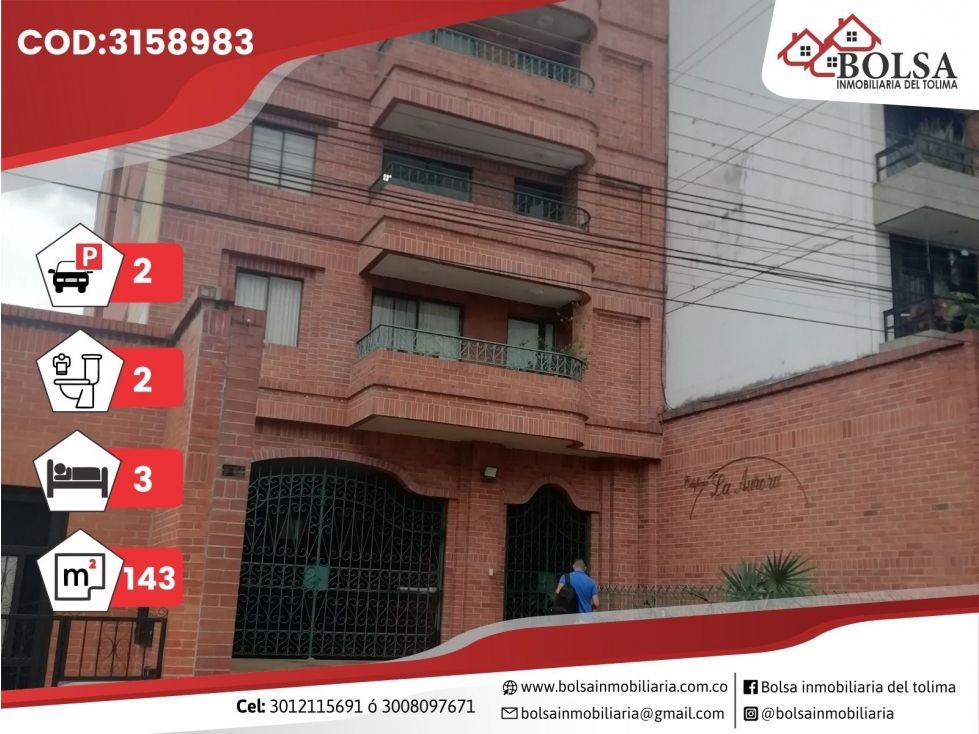 Apartamento en venta Tolima Ibagué Libertador 164 m2 Habitaciones 4 Baños 3 Garajes 2 Precio $470000000