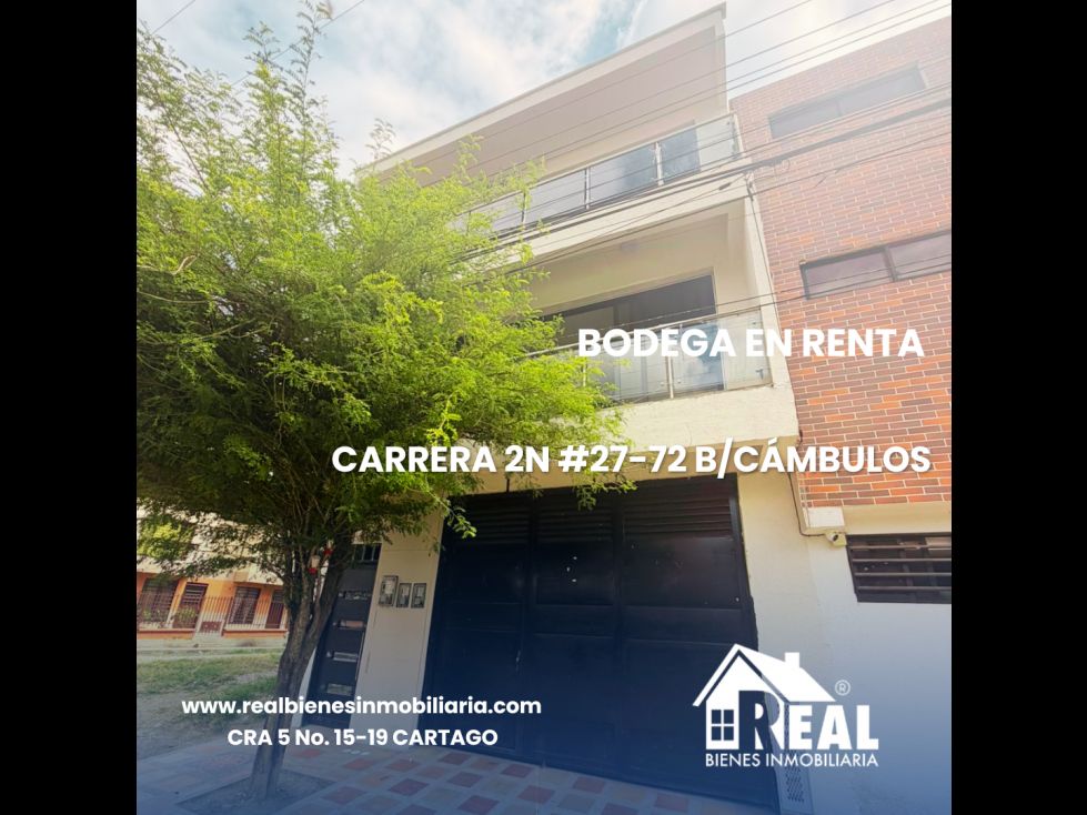 Bodega en arriendo Valle Del Cauca Cartago Los Cámbulos 110 m2 Habitaciones 0 Baños 1 Garajes 0 Precio $1200000
