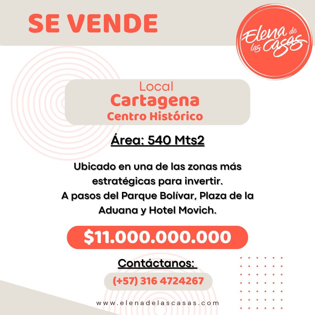 Local Comercial en venta Bolívar Cartagena Camaguey I 540 m2 Habitaciones 0 Baños 0 Garajes 0 Precio $11000000000