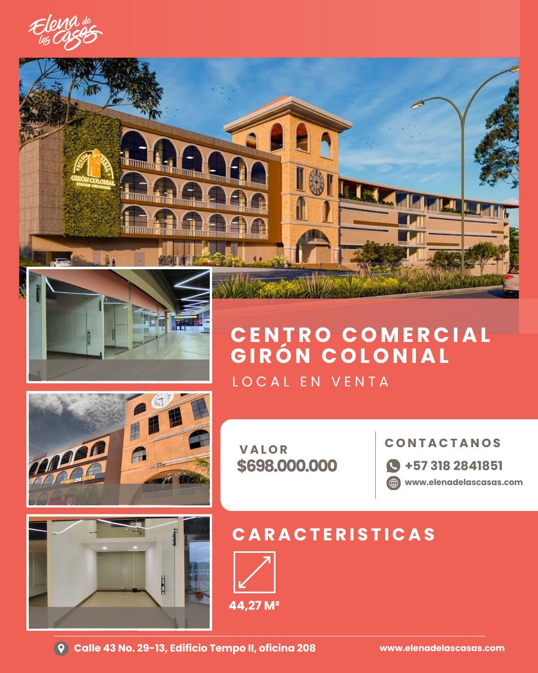 Local Comercial en venta Santander Girón Girón 44 m2 Habitaciones 0 Baños 0 Garajes 0 Precio $698000000