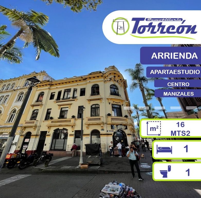 Apartaestudio en arriendo Caldas Manizales El Centro 16 m2 Habitaciones 1 Baños 1 Garajes 0 Precio $800000