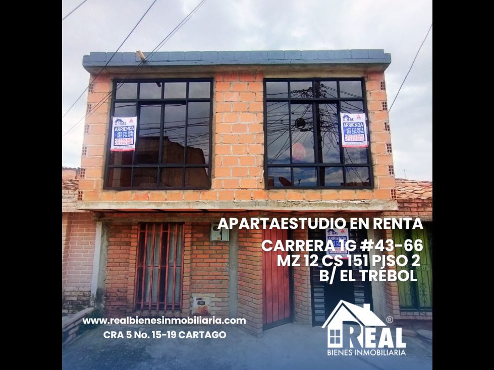 Apartaestudio en arriendo Valle Del Cauca Cartago Ub El Trebol 0 m2 Habitaciones 1 Baños 1 Garajes 0 Precio $550000