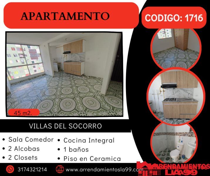 Apartamento en arriendo Antioquia Medellín Villanueva 45 m2 Habitaciones 2 Baños 1 Garajes 0 Precio $910000