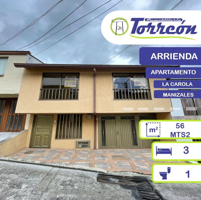 Apartamento en arriendo Caldas Manizales La Carola 56 m2 Habitaciones 3 Baños 1 Garajes 0 Precio $1400000
