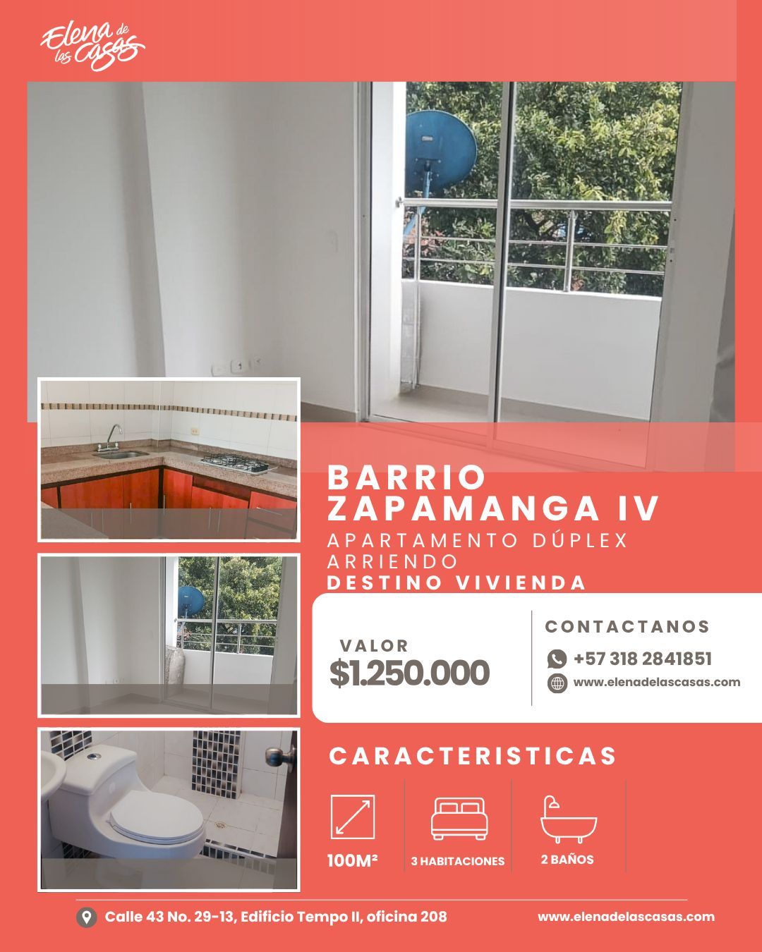 Apartamento en arriendo Santander Floridablanca Zapamanga Iv 100 m2 Habitaciones 3 Baños 2 Garajes 0 Precio $1250000