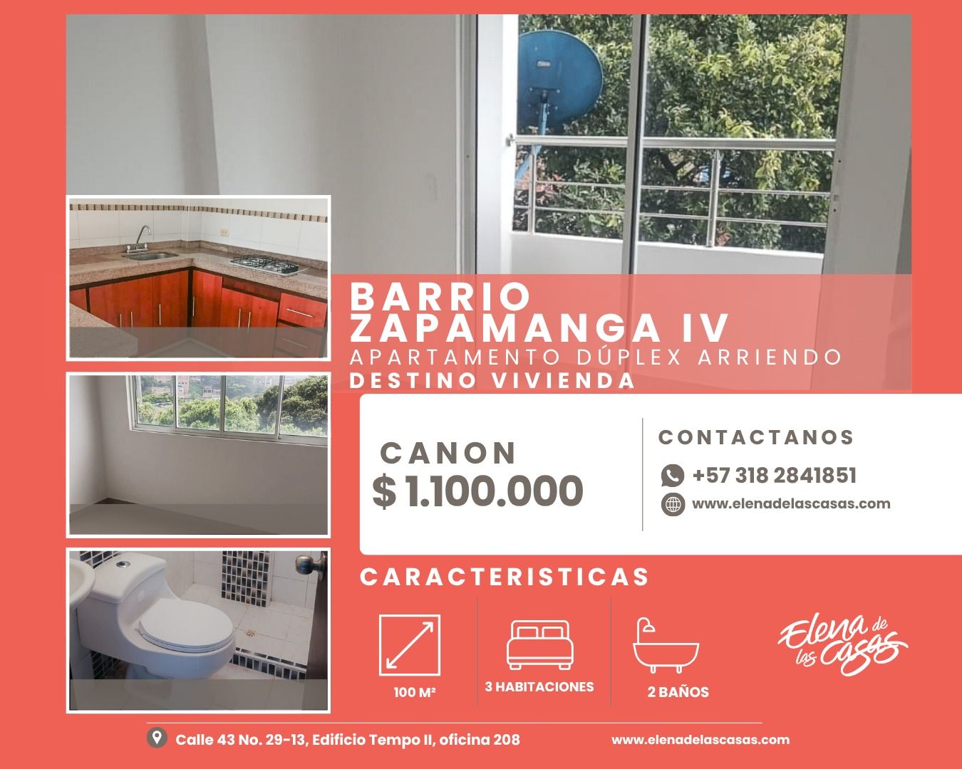 Apartamento en arriendo Santander Floridablanca Zapamanga Iv 100 m2 Habitaciones 3 Baños 2 Garajes 0 Precio $1100000