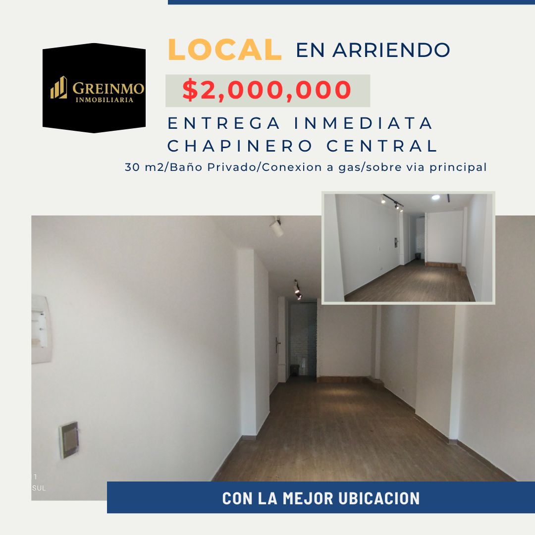 Local en arriendo Cundinamarca Bogotá Chapinero Central 30 m2 Habitaciones 0 Baños 1 Garajes 0 Precio $2000000