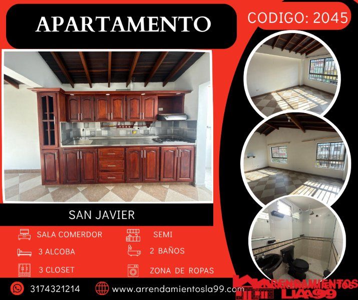 Apartamento en arriendo Antioquia Medellín El Socorro 72 m2 Habitaciones 3 Baños 2 Garajes 0 Precio $2200000