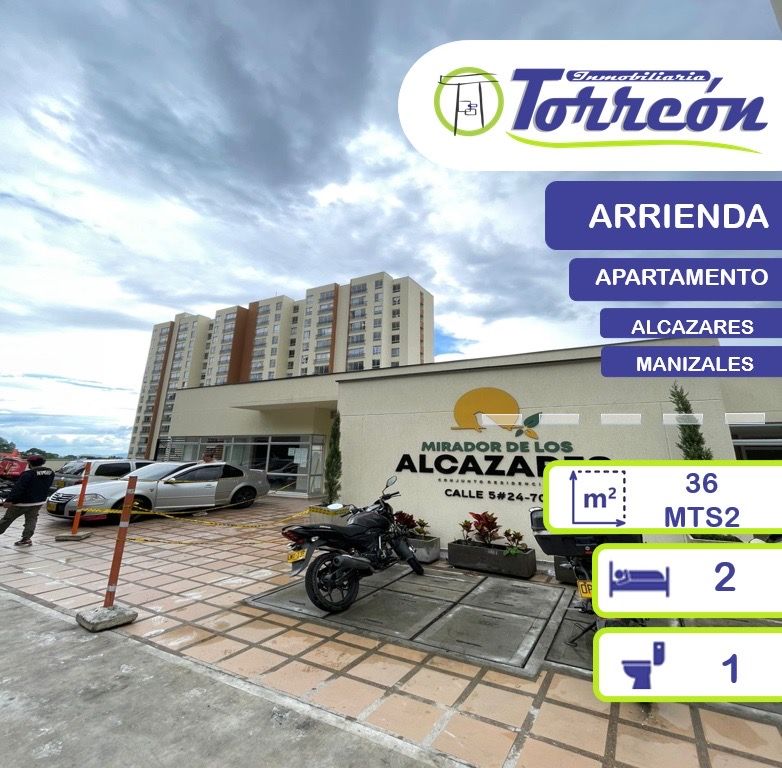 Apartamento en arriendo Caldas Manizales Los Alcazares 36 m2 Habitaciones 2 Baños 1 Garajes 1 Precio $1200000