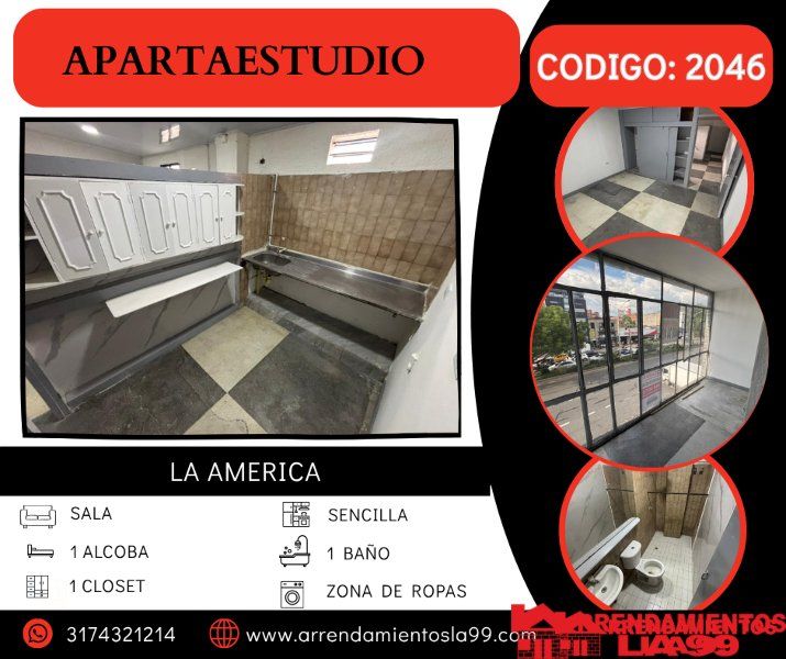 Apartaestudio en arriendo Antioquia Medellín Santa Lucia 9 m2 Habitaciones 1 Baños 1 Garajes 0 Precio $1500000