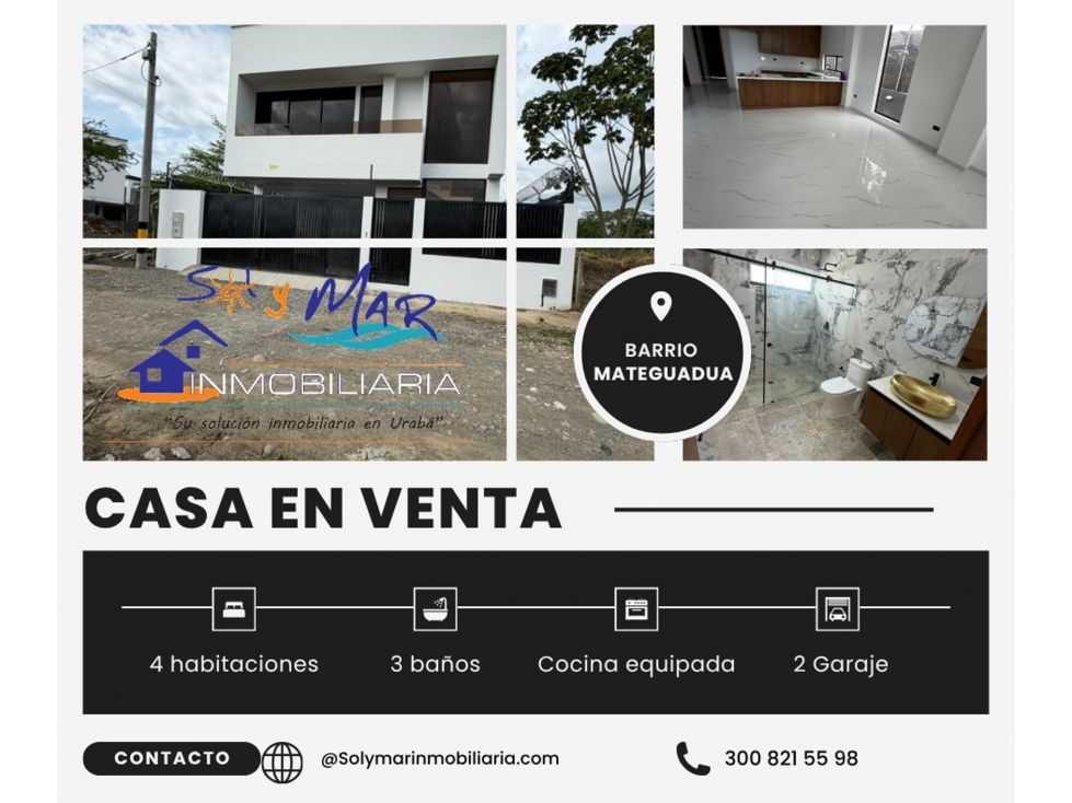 Casa en venta Antioquia Apartadó Los Almendros 249 m2 Habitaciones 4 Baños 3 Garajes 2 Precio $1400000000