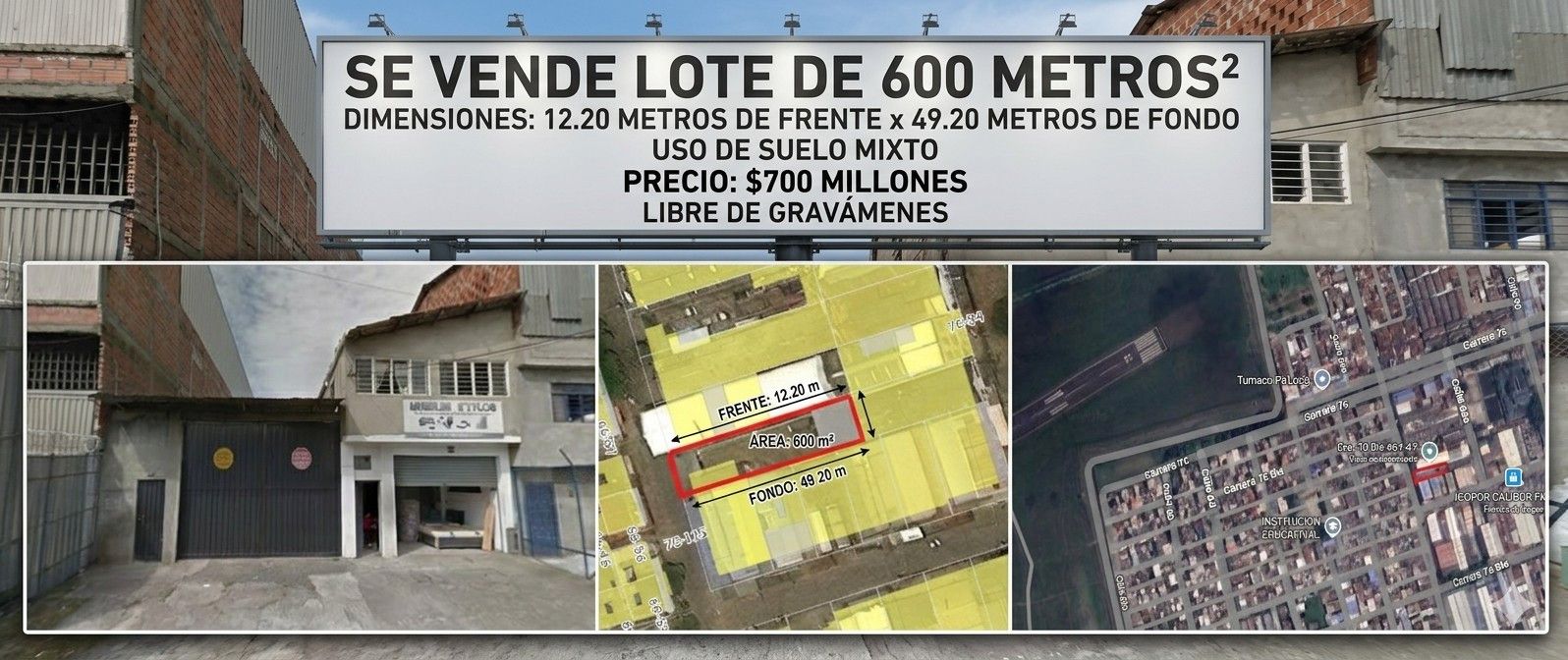 Lote en venta Valle Del Cauca Cali Fepicol 600 m2 Habitaciones 0 Baños 2 Garajes 0 Precio $700000000