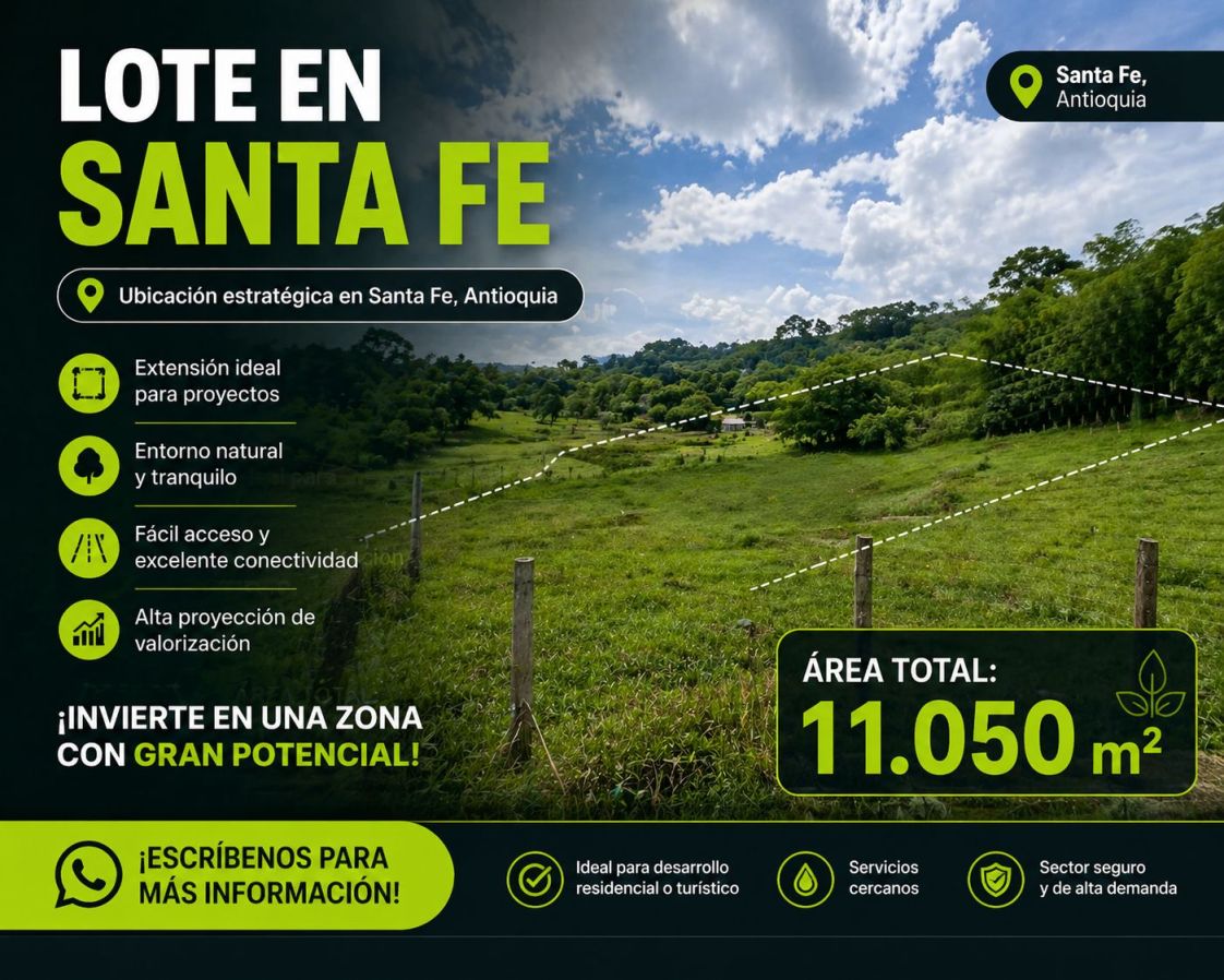 Lote en venta Antioquia Santafé De Antioquia Corregimiento Tonusco 11050 m2 Habitaciones 0 Baños 0 Garajes 0 Precio $1547000