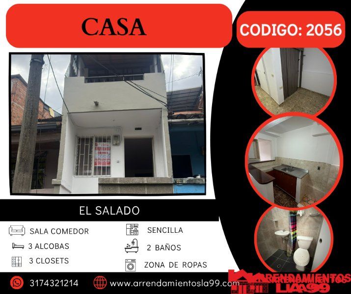 Apartamento en arriendo Antioquia Medellín El Salado 62 m2 Habitaciones 3 Baños 2 Garajes 0 Precio $1400000