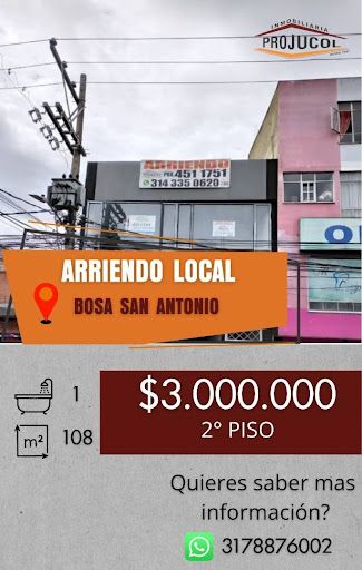 Local en arriendo Cundinamarca Bogotá La Independencia 108 m2 Habitaciones 0 Baños 1 Garajes 0 Precio $3000000