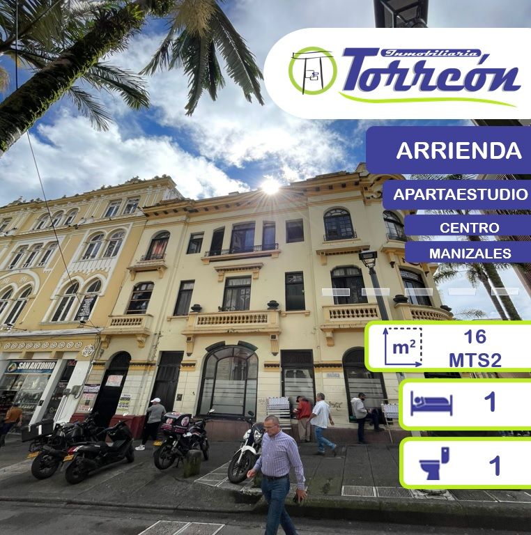 Apartaestudio en arriendo Caldas Manizales El Centro 16 m2 Habitaciones 1 Baños 1 Garajes 0 Precio $900000