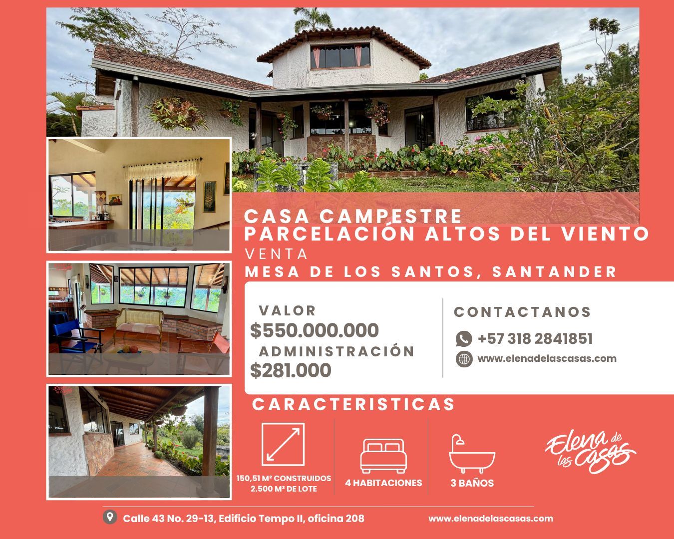 Casa Campestre en venta Santander Los Santos Los Santos 150 m2 Habitaciones 4 Baños 3 Garajes 1 Precio $550000000