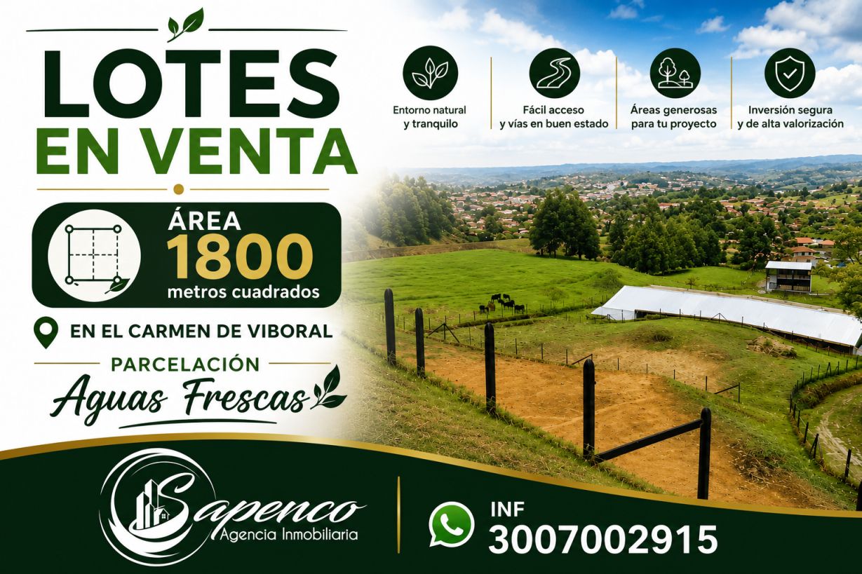 Lote en venta Antioquia El Carmen De Viboral El Carmen De Viboral 1800 m2 Habitaciones 0 Baños 0 Garajes 0 Precio $330000000