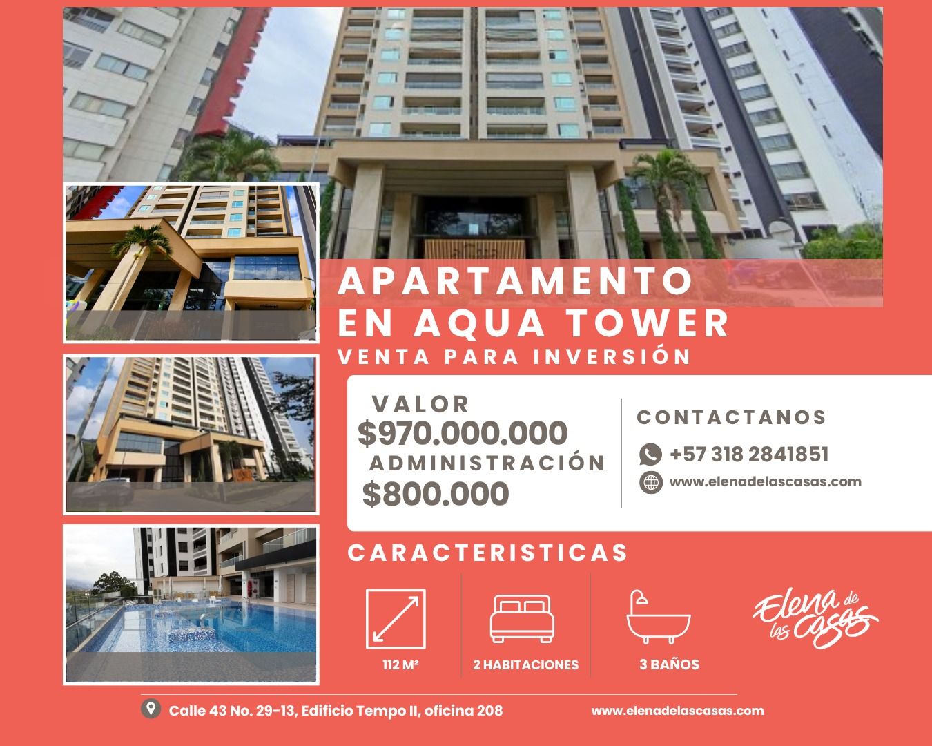 Apartamento en venta Santander Bucaramanga Cabecera Del Llano 112 m2 Habitaciones 2 Baños 3 Garajes 2 Precio $970000000