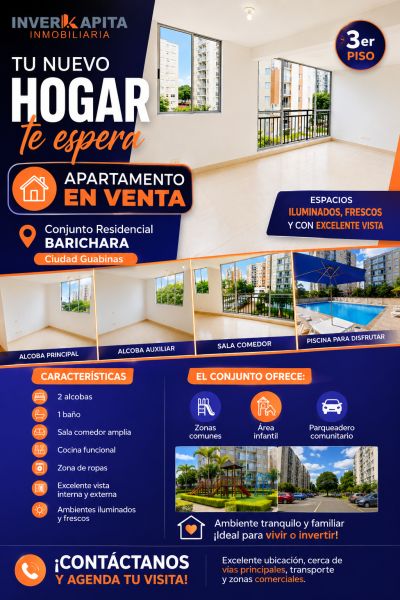 Apartamento en venta Valle Del Cauca Yumbo Barichara 50 m2 Habitaciones 2 Baños 1 Garajes 1 Precio $190000000