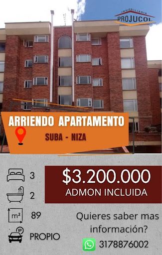 Apartamento en arriendo Cundinamarca Bogotá Prado Veraniego Norte 89 m2 Habitaciones 3 Baños 2 Garajes 1 Precio $3200000
