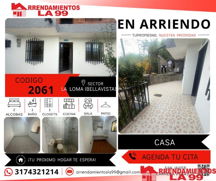Apartamento en arriendo Antioquia Medellín Oriente 45 m2 Habitaciones 2 Baños 1 Garajes 0 Precio $800000