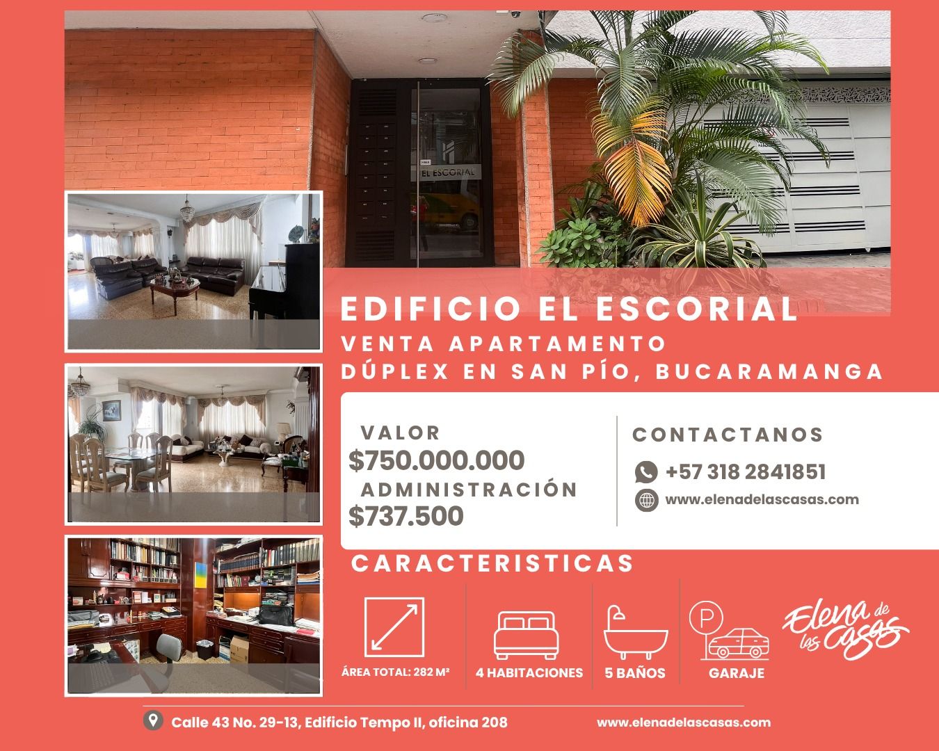 Apartamento en venta Santander Bucaramanga Cabecera Del Llano 280 m2 Habitaciones 4 Baños 4 Garajes 1 Precio $750000000