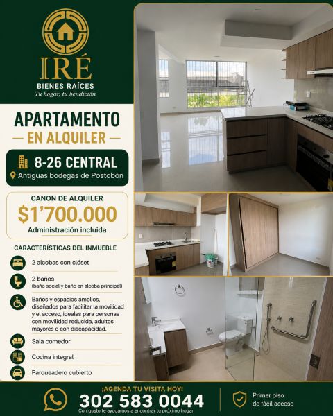 Apartamento en arriendo Valle Del Cauca Cali Porvenir 60 m2 Habitaciones 2 Baños 2 Garajes 1 Precio $1700000