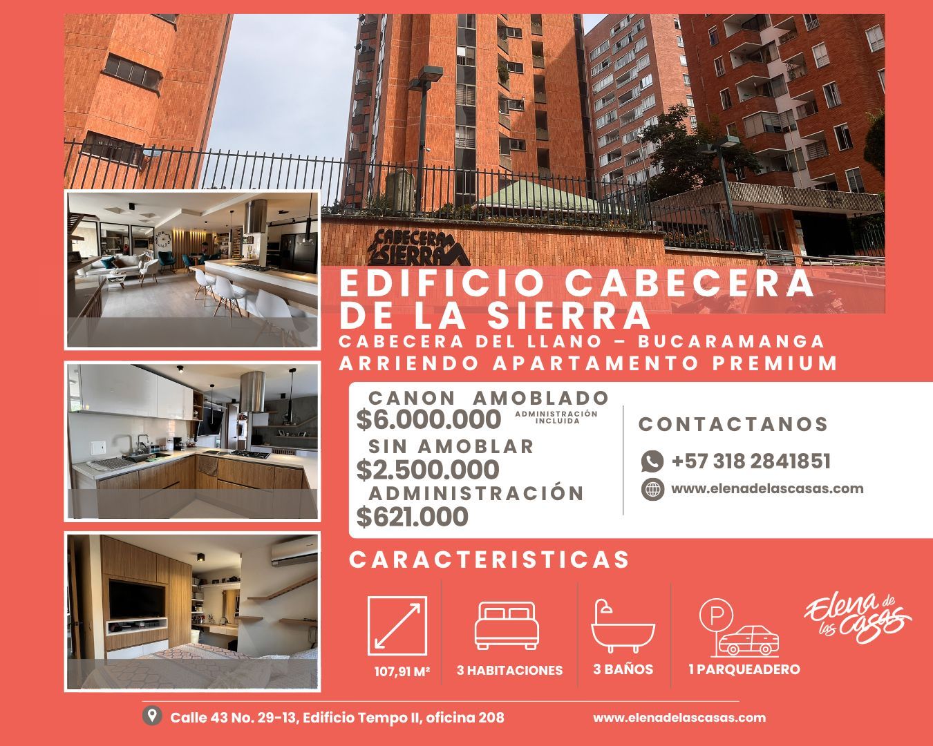 Apartamento en arriendo Santander Bucaramanga El Prado 107 m2 Habitaciones 3 Baños 3 Garajes 1 Precio $6000000