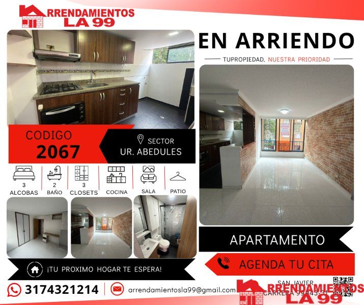 Apartamento en arriendo Antioquia Medellín Veinte De Julio 65 m2 Habitaciones 3 Baños 2 Garajes 1 Precio $2600000