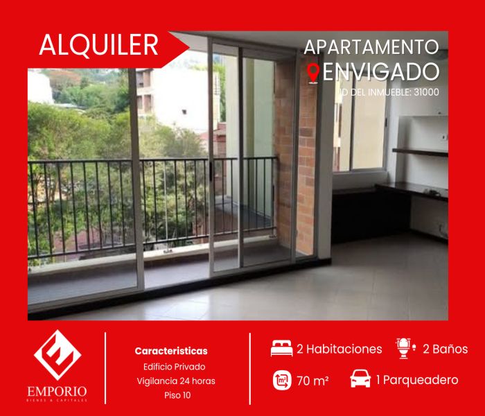 Apartamento en arriendo Antioquia Envigado La Mesa 70 m2 Habitaciones 2 Baños 2 Garajes 1 Precio $2700000