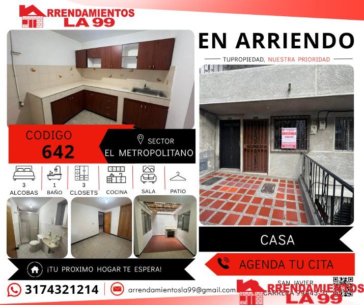 Casa en arriendo Antioquia Medellín Aures No2 87 m2 Habitaciones 3 Baños 1 Garajes 0 Precio $1550000