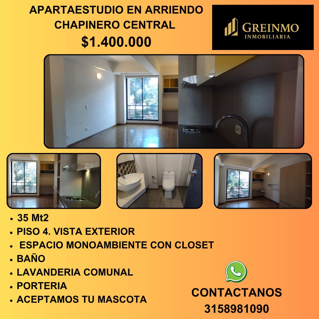 Apartaestudio en arriendo Cundinamarca Bogotá Chapinero Central 35 m2 Habitaciones 1 Baños 1 Garajes 0 Precio $1400000