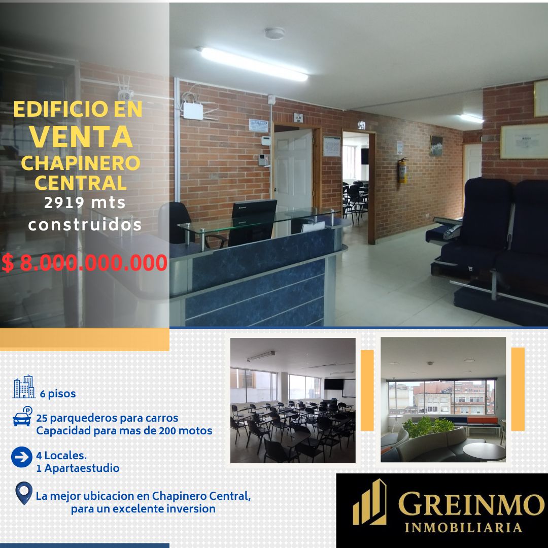 Edificio en venta Cundinamarca Bogotá Chapinero Central 2919 m2 Habitaciones 6 Baños 6 Garajes 6 Precio $8000000000