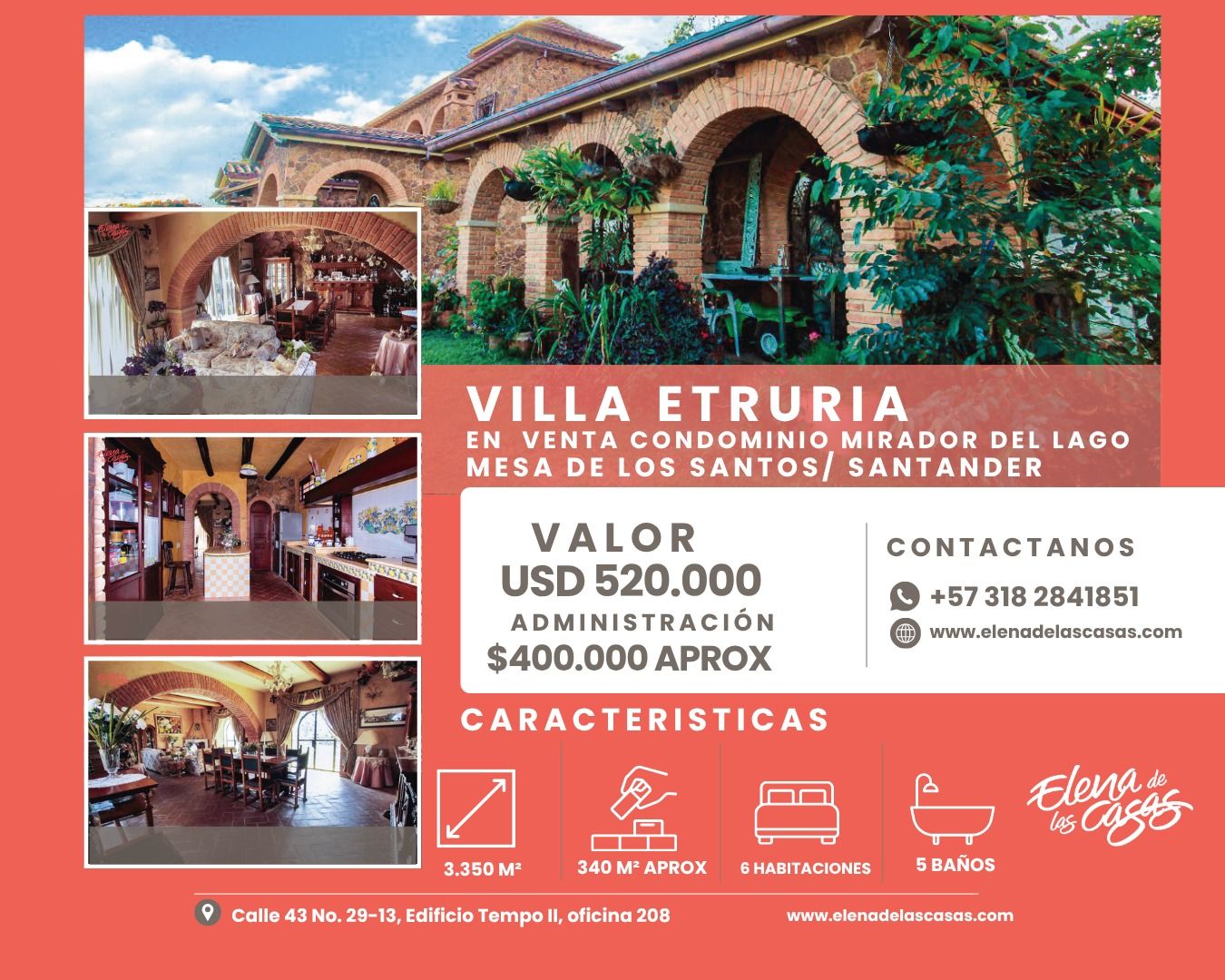 Casa Campestre en venta Santander Los Santos Los Santos 340 m2 Habitaciones 6 Baños 5 Garajes 2 Precio $1870000000