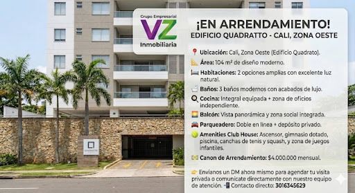 Apartamento en arriendo Valle Del Cauca Cali Santa Isabel 104 m2 Habitaciones 2 Baños 3 Garajes 2 Precio $4000000