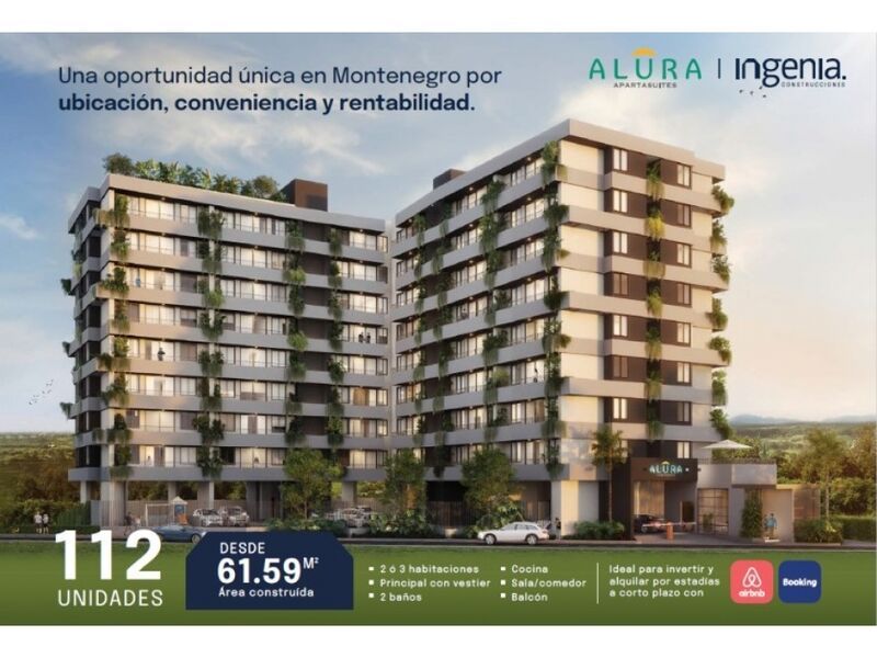 Apartamento en venta Quindío Montenegro Br La Julia 61 m2 Habitaciones 2 Baños 2 Garajes 1 Precio $354000000