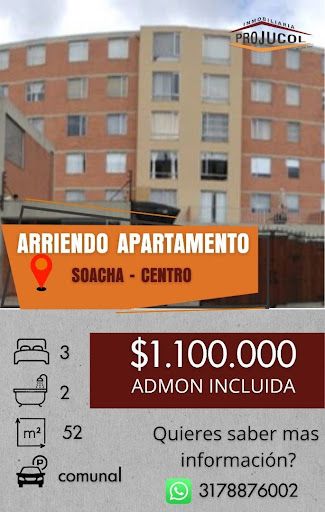 Apartamento en arriendo Cundinamarca Soacha Santa Helena 52 m2 Habitaciones 3 Baños 2 Garajes 0 Precio $1100000