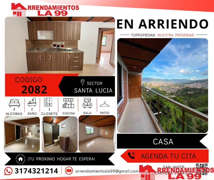 Casa en arriendo Antioquia Medellín El Pinal 70 m2 Habitaciones 3 Baños 2 Garajes 0 Precio $900000