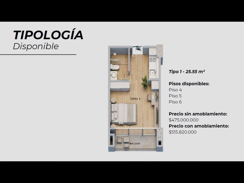 Apartaestudio en venta Antioquia Medellín Laureles 25 m2 Habitaciones 1 Baños 1 Garajes 0 Precio $515820000