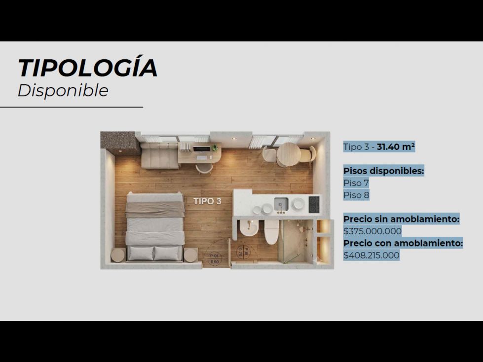 Apartaestudio en venta Antioquia Medellín Laureles 31 m2 Habitaciones 1 Baños 1 Garajes 0 Precio $408215000
