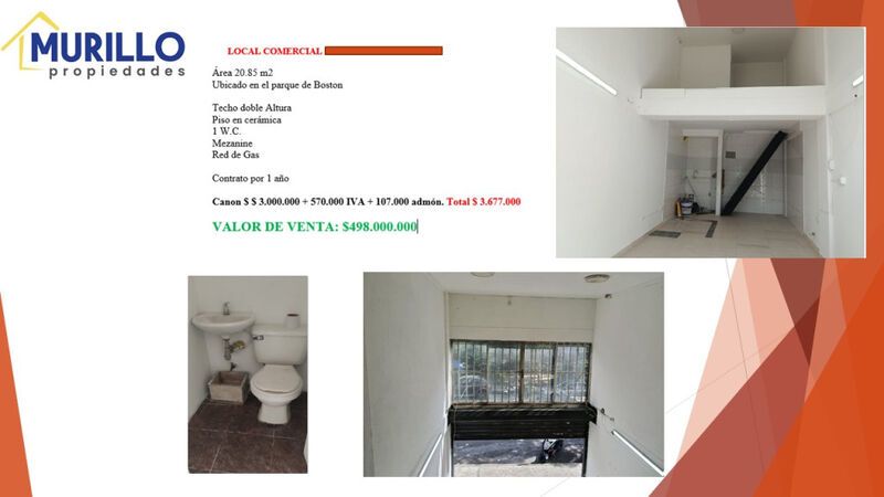 Local en venta Antioquia Medellín Barrios De Jesus 21 m2 Habitaciones 0 Baños 2 Garajes 0 Precio $498000000